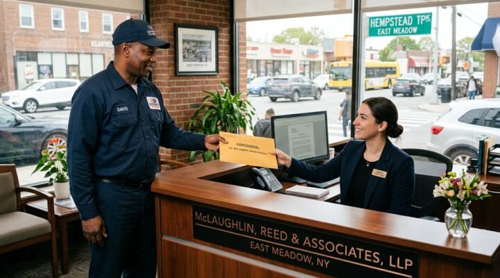 Courier Services in East Meadow NY delivering legal documents to a law firm